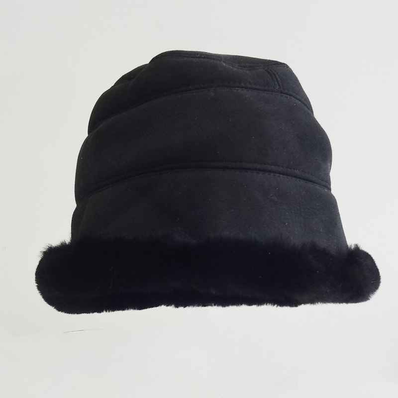 Fashion Ladies Merino Shearling Sheepskin Lamb fur bucket hat