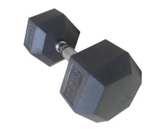 Quality 2.5kg - 50kgs Gym Workout Dumbbells , Black Color Rubber Hexagon Dumbbells wholesale