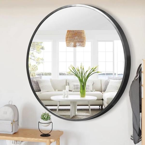 CE RoHS Certified Modern Minimalist Black Framed Wall Mounted Illuminated Makeup