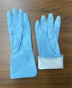 Quality Blue M 45g Household Rubber Gloves Spray Flock Lined 30CM wholesale