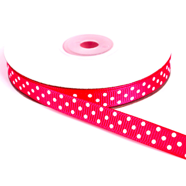 high quality for gift promotion colorful polka dot printed polyester grosgrain ribbon