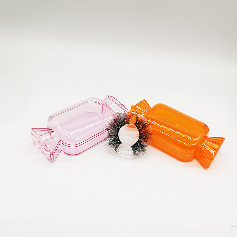 Custom Logo Candy Themed Lash Boxes for Mink Lashes Empty Private Label Clear Acrylic