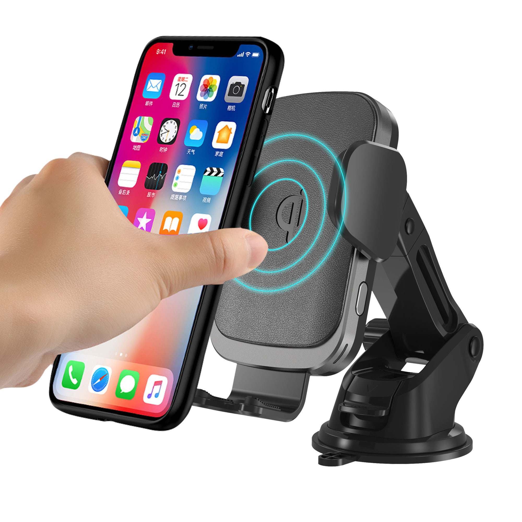 360 Rotation 10W Wireless Charging Car Mobile Phone Holder