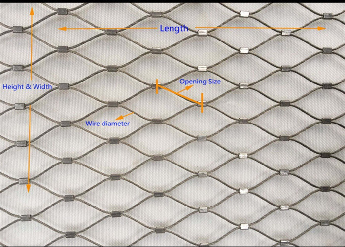 25mm Black Oxide Wire Rope Mesh Inox Webnet For Fence Customized