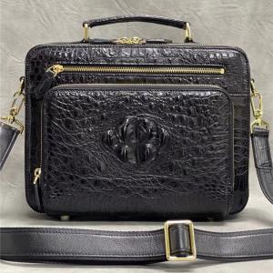 Quality Exotic Alligator Leather Zipper Closure Men's Portfolio Bag Working Briefcase Genuine Crocodile Skin Male Handbag wholesale