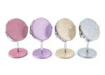 PU Leather Cosmetic Table Mirror Small Cute Compact Mirror Debossing Logo