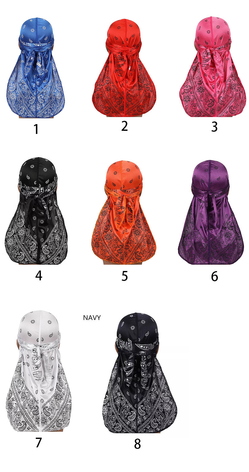 Multi-color Designer Bonnets Custom Men Wave Durags With Customized Logo Silk