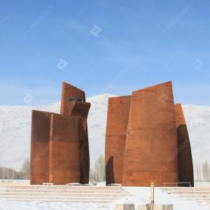 Quality Outdoor Nature Rusted Metal Sculpture , Large Corten Steel Architecture Sculpture wholesale