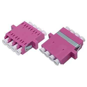 350 2 FTTH Fiber LC Coupler , SM MM LC Quad Adapter For CATV / FTTX