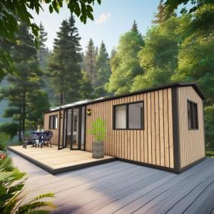 Quality Customized Color Wooden Homes for Family Made of Steel Sandwich Panel and Galvanized Steel Square Tubes wholesale