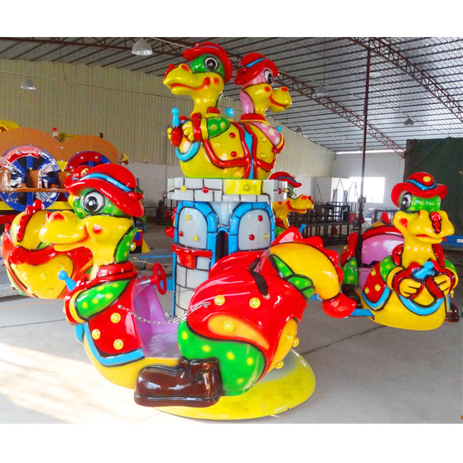 Yellow color dragon helicopter ride for kids funny lifting and rotating game machine