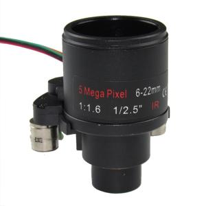Quality 5MP Motor Vari-focal Lenses, 6-22mm surveillance lens, high resolution cctv lens, zoom focus, fixed iris lens wholesale