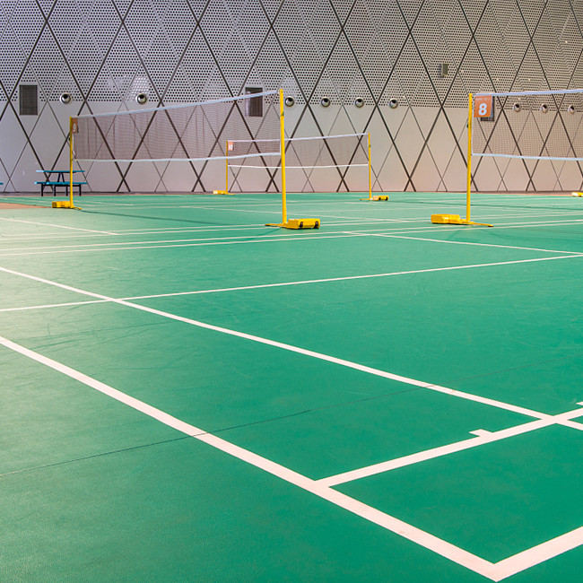 Eco Friendly PVC Vinyl Sports Flooring Badminton Mat Colorful 6.0mm