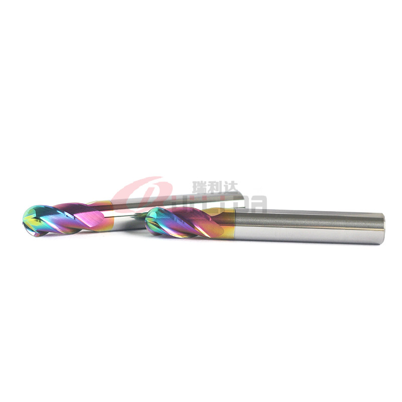 High Efficiency Tungsten Solid Carbide Ballnose End Mill 4 Flutes For Aluminum