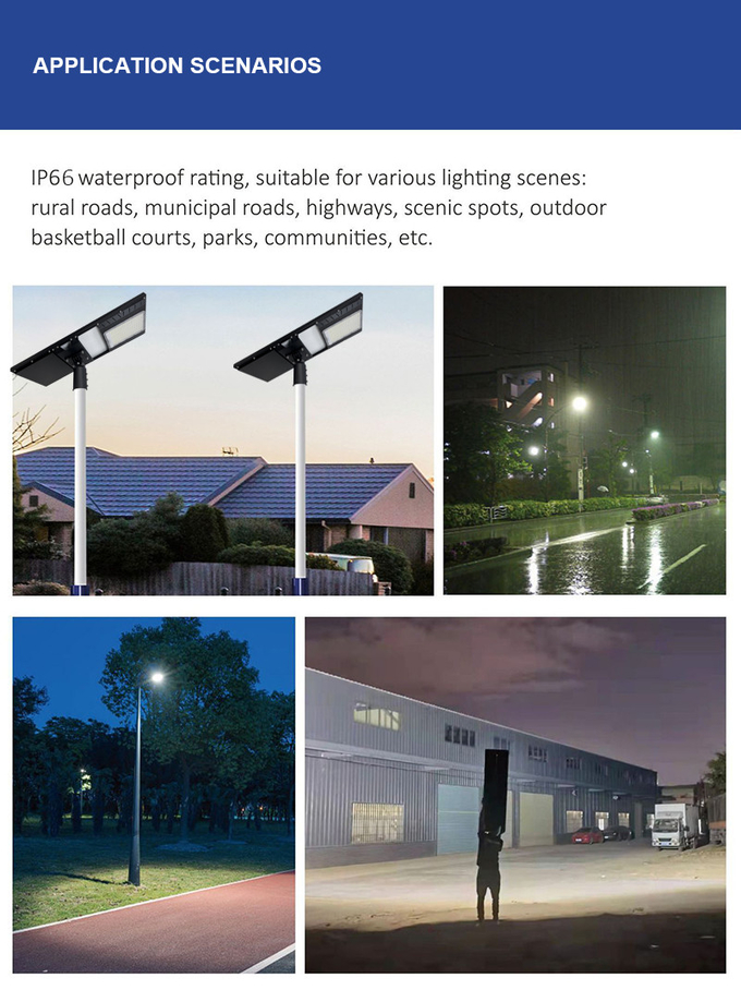 100w 120w 150w Aluminumall In One Led Solar Street Light Self Cleaning