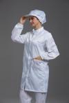 Anti Static ESD Labcoat Garment Resuable Class1000 straight open stand collar