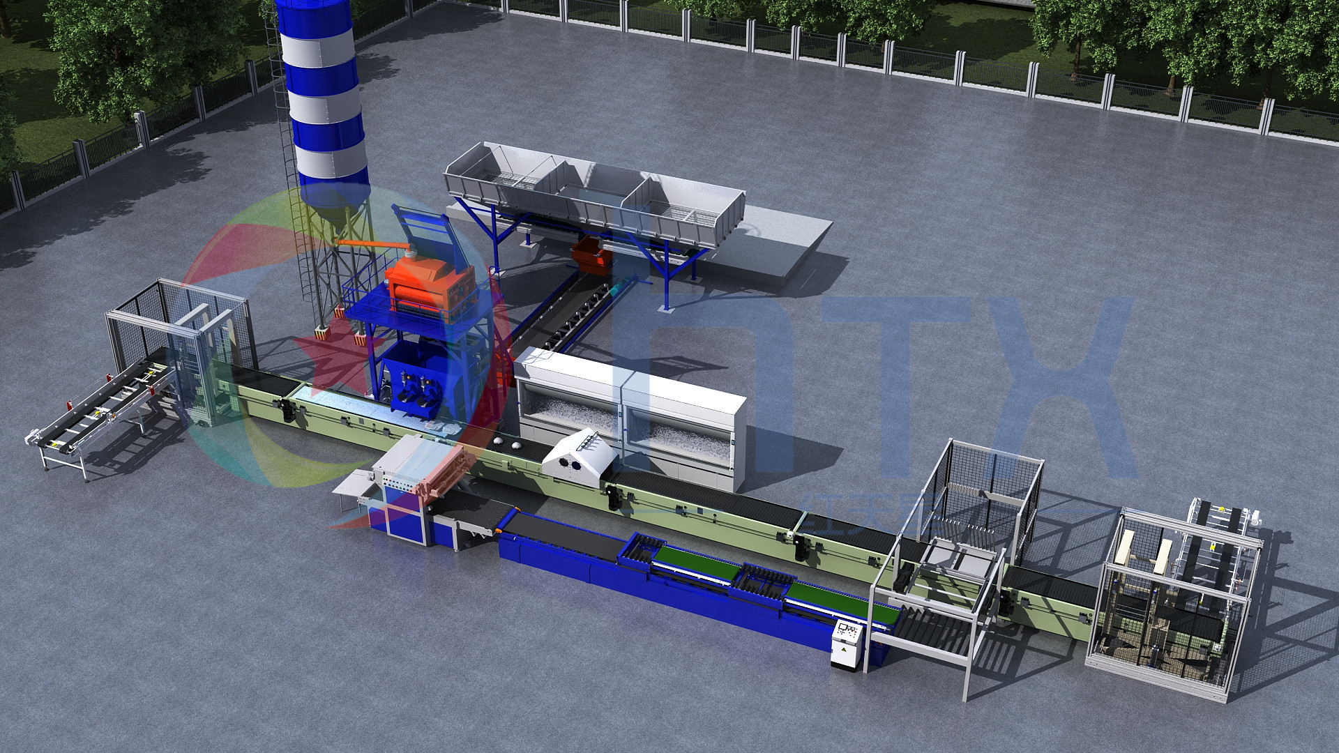 Artificial Stone Production Line Concrete Batching Machine Lightweight