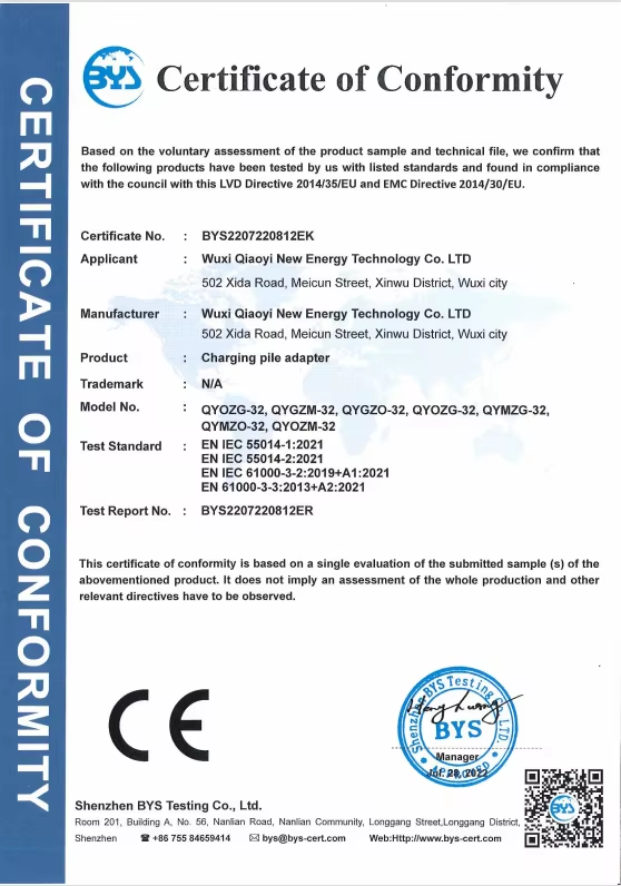 GBT to Type2 Adapter 32A Waterproof IP55 Grade for Energy Electric Vehicle Charging Connector 380V
