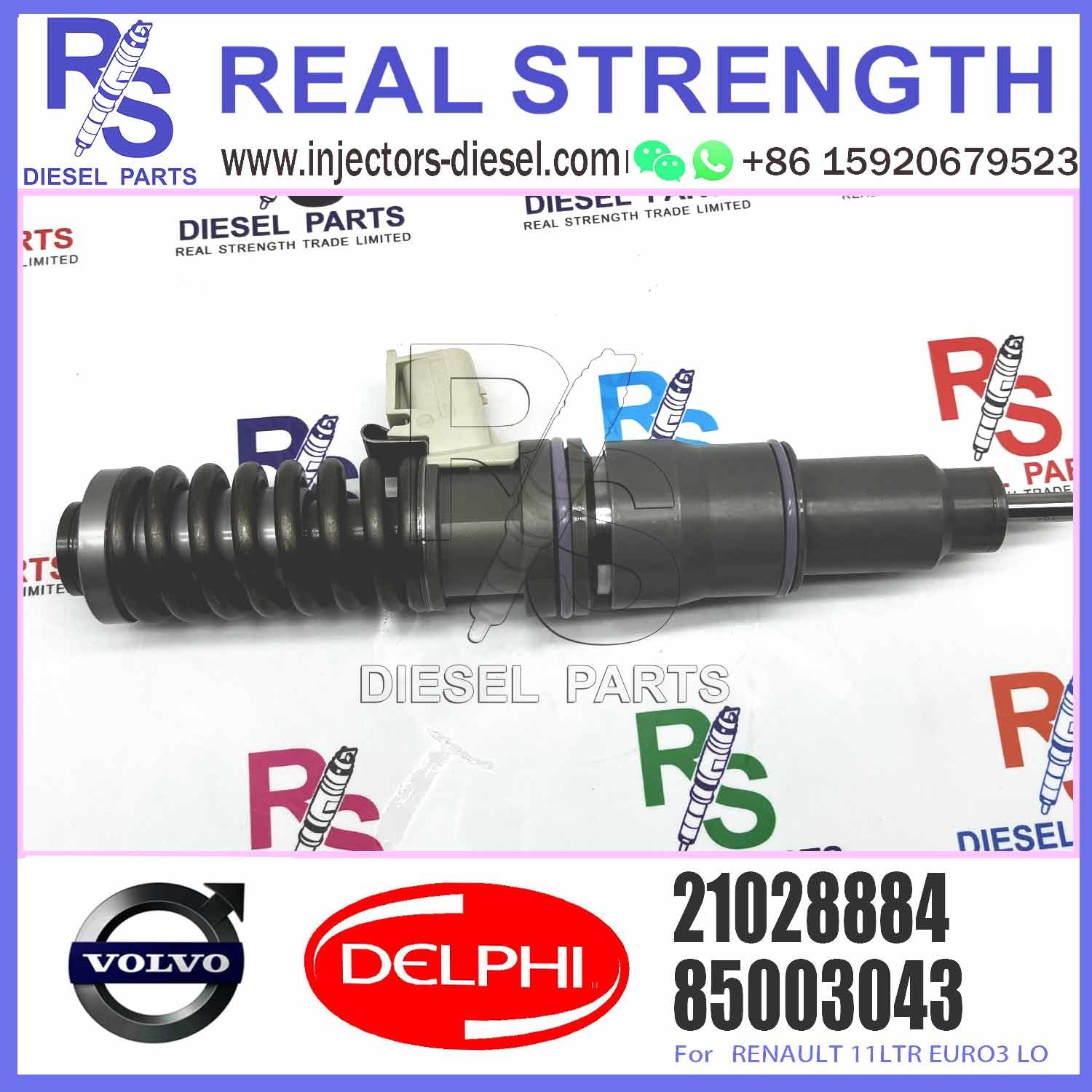 High Quality Diesel Fuel Injector 21028884 4 Pins Common Rail Fuel Injector BEBE4D20001 For RENAULT 11LTR EURO3 LO