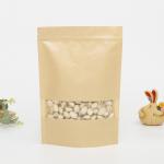 Flat Zipper Frosted Window 550g Kraft Paper Pouches