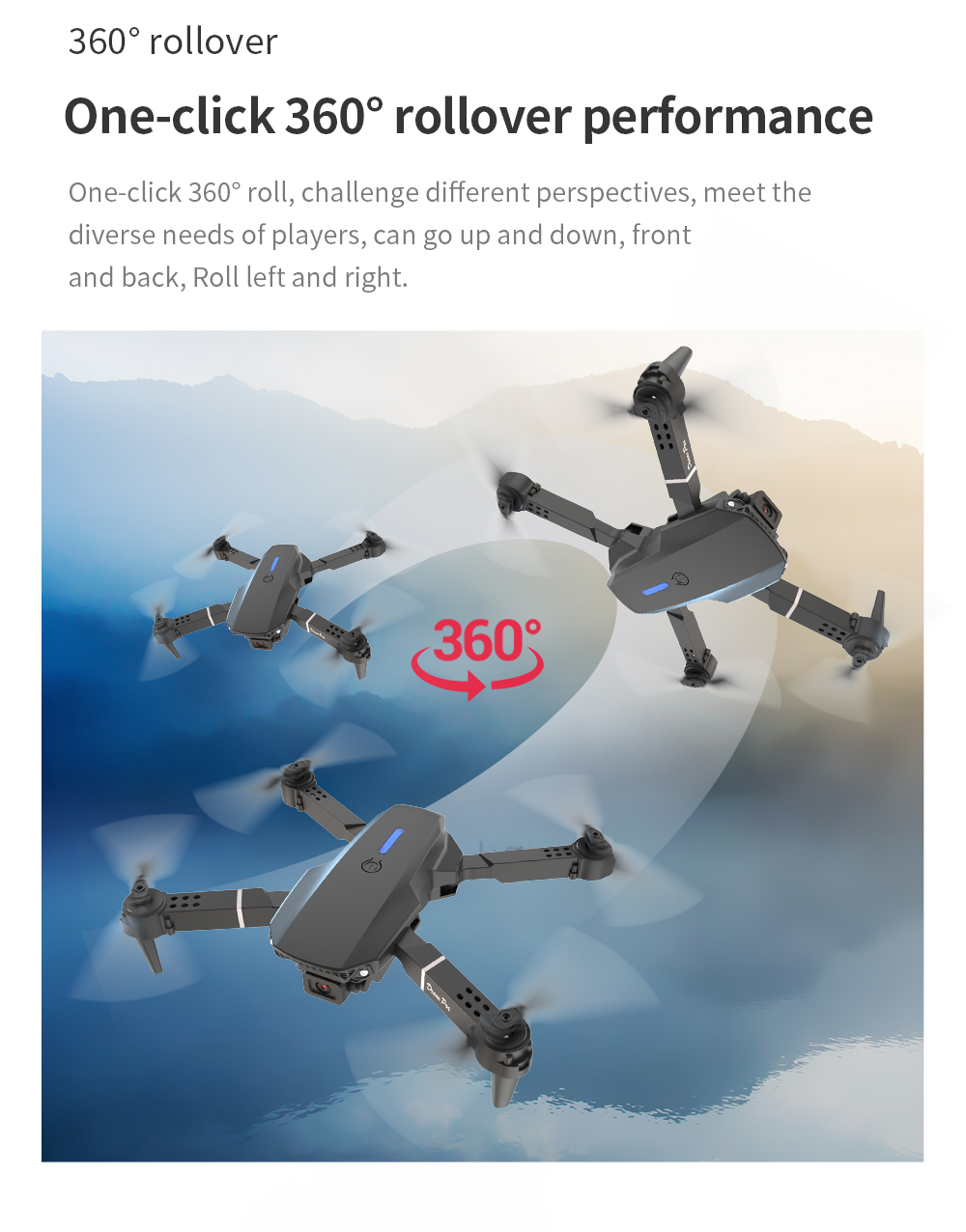 Professional Portable Drone E88 Pro with Dual Camera 4k 8k Wifi Fpv Quadcopter 3.7V 1800mAH Lithium Battery Capacity