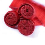 Red Straight Remy Human Hair Bundles Sew In Weave Bundles Brazilian Bundle Deals