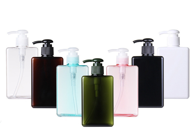 280ml Empty Lotion Bottle , Square Plastic Lotion Bottle Packaging Shampoo Usage