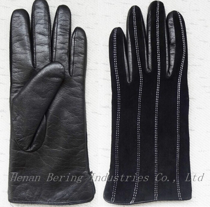 Plain Type Daily Life Usage Ladies Suede Leather Gloves