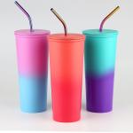 Custom Logo Coffee Vacuum Tumbler Bottle Mugs With Straw