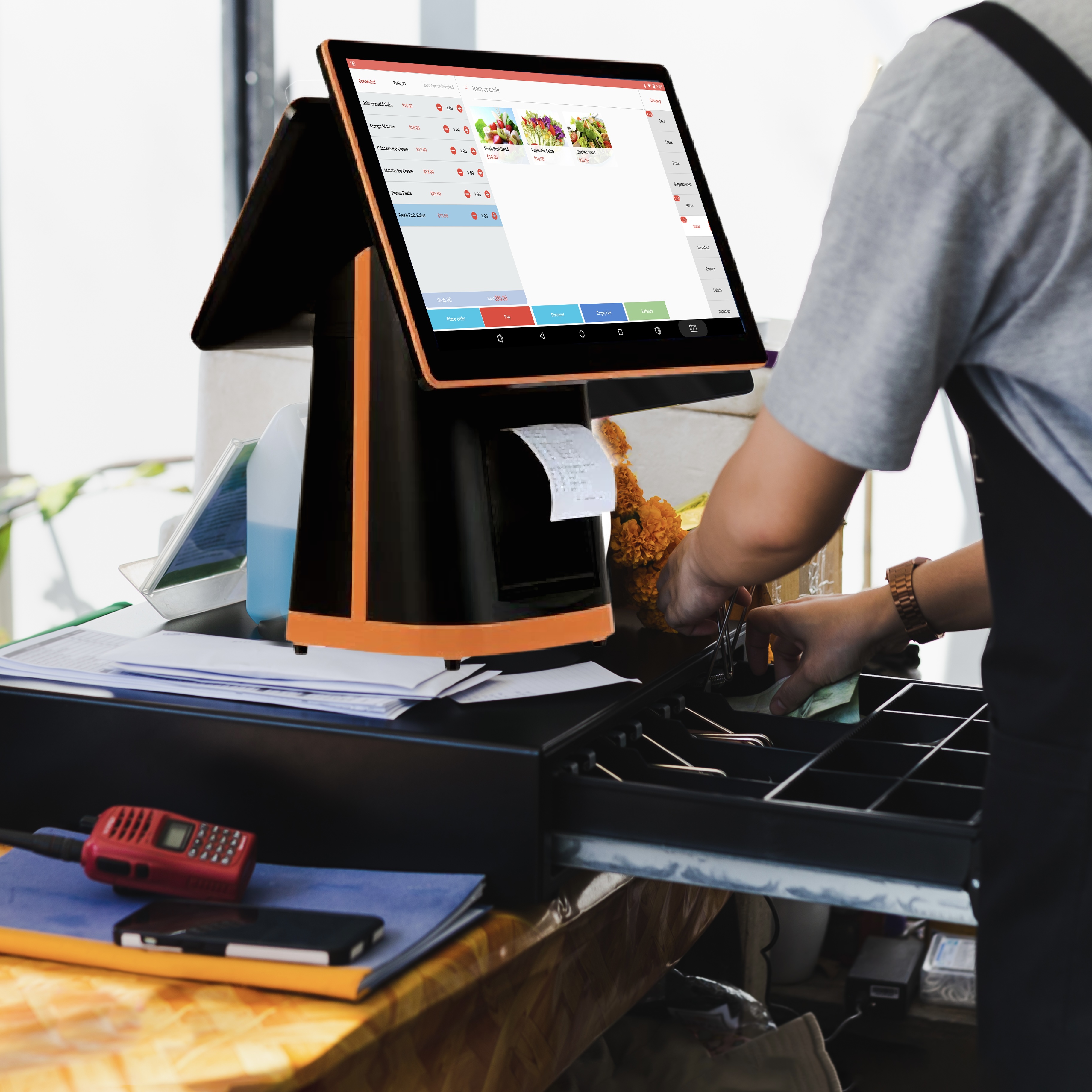 80mm Thermal Printer POS Android Billing System for Business Payment and Order SSD 128GB