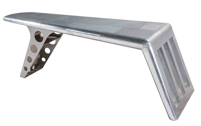 Retro Aviator Aluminum Airplane Wing Desk Industrial Office Furniture