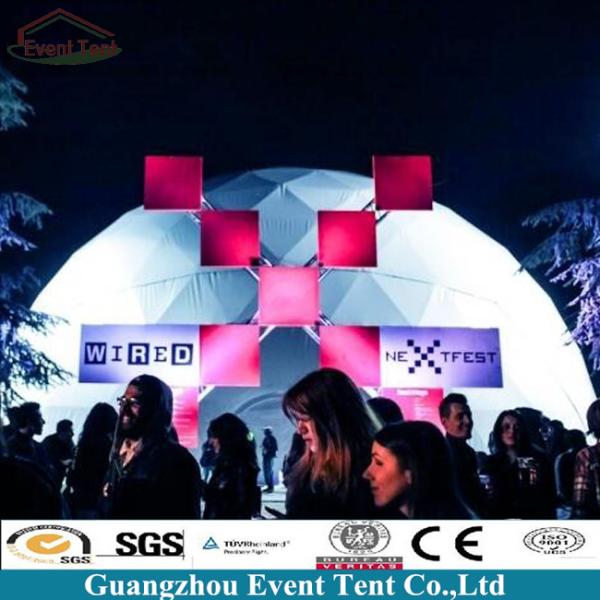 Outdoor 15m Diameter Expedition Dome Tent , Transparent Glass Half Geodesic Dome
