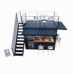 10ft Mini Pop-up Shop Galvanized Steel Square Tubes Two-story Pop-up Container