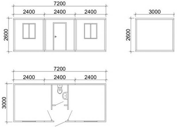 Foldable / Extendable / Detachable Modular Container House Weather Resistant Custom