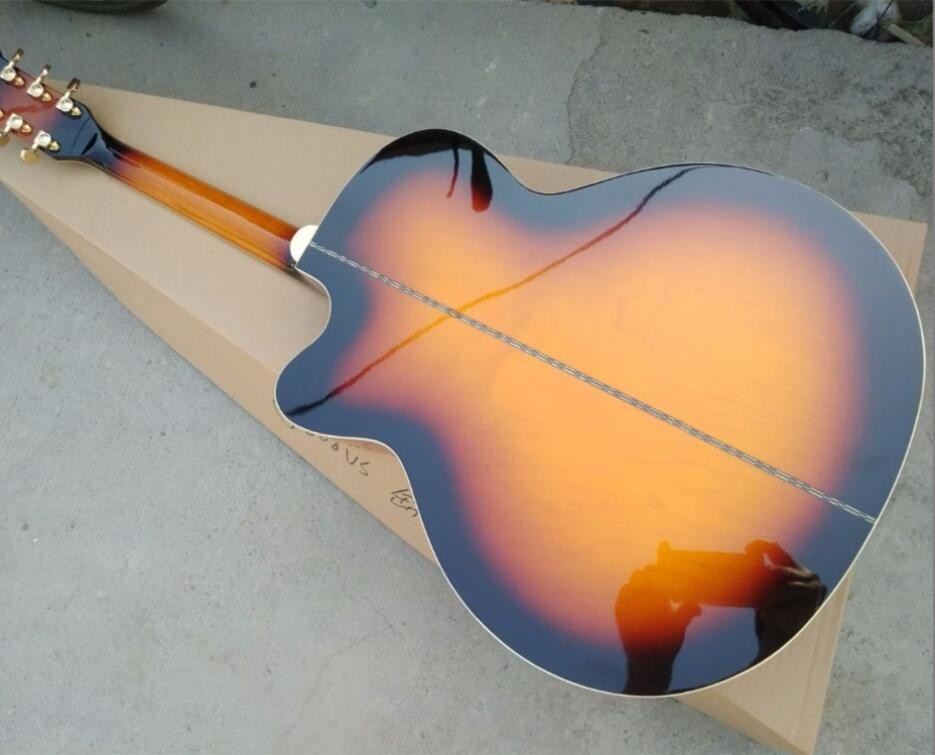 2018 New sunburst G200 acoustic guitar Chibson GB200 VS electric acoustic guitar fishman presys blend mic & hardcase