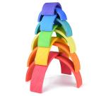 3D 2.75in Stacking Rainbow Wooden Rainbow Stacker 12 Piece