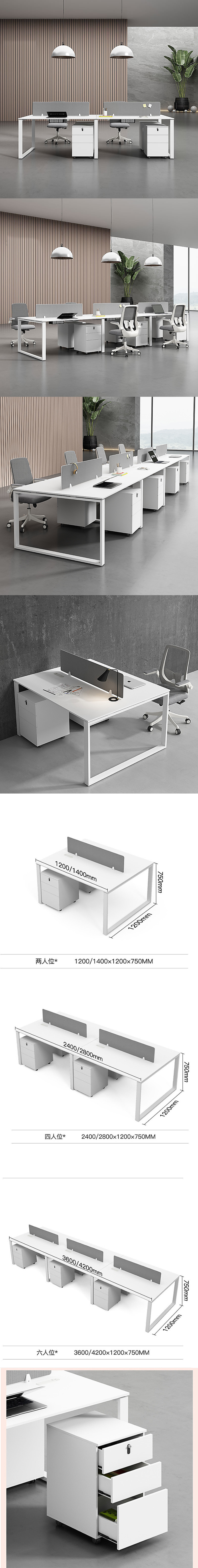 Open Working Area Office Furniture Workstations with Melamine Surface Wooden Type