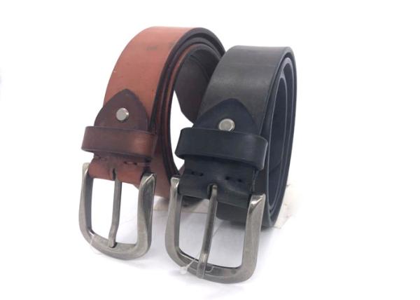 Classic Mens Casual Leather Belt With Anti - Silver Pin Buckle / All - Season