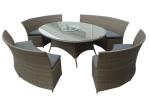 Contemporary PE Rattan Dining Outdoor Table Chairs