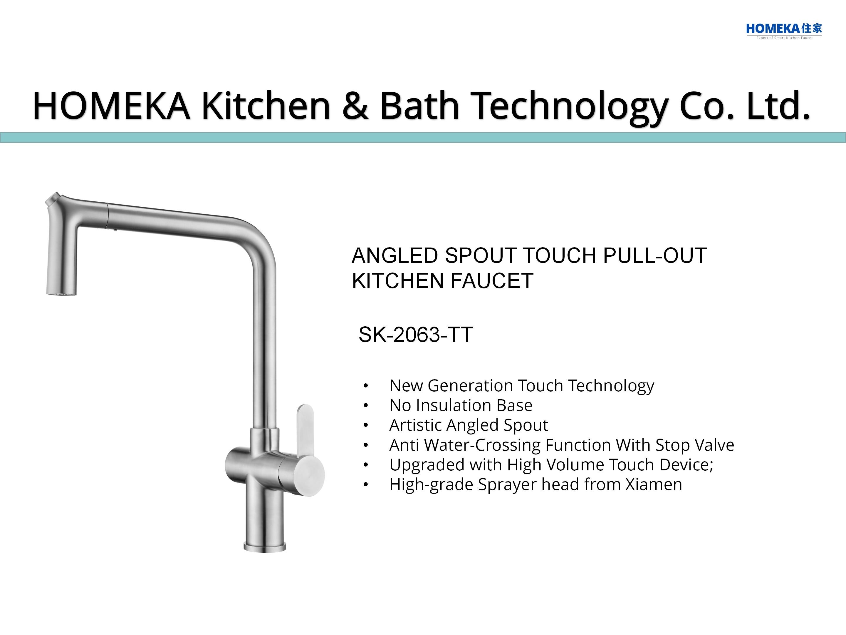 Eco Friendly Touch Activated Kitchen Faucet Ergonomic Pull Out Spray Tap