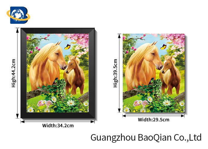 Stock Horse Wall Decor Picture , PP / PET Material 3d Flipped Poster