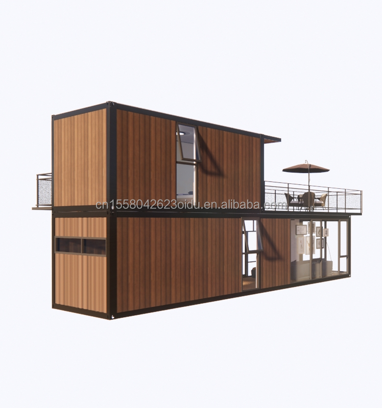 EU Customized 40ft Container Movement Modern Modular Office or Supermarket Galvanized Steel Bending 180g Log Steel Frame