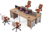 4 Person Office Partition Workstation Project / OEM Accepted Staff Furniture