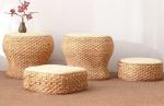 Natural Straw Household Storage Stool Grass Woven Ottoman Box Eco-Friendly Hand