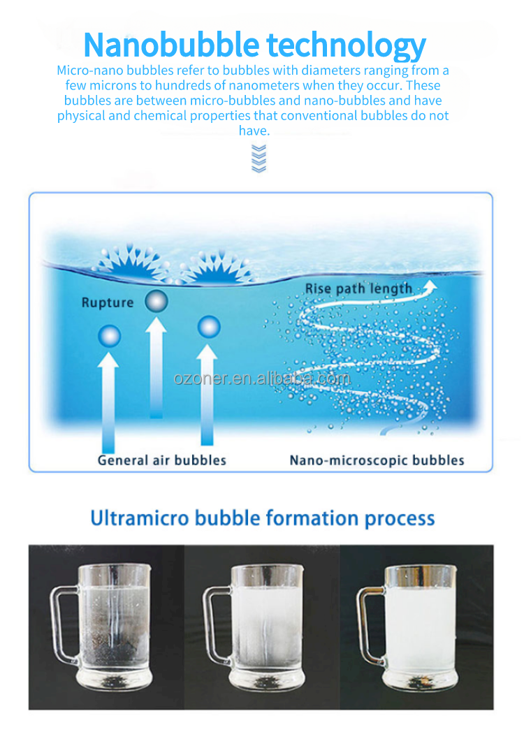 80 kg Weight Air Source Nano Bubble Generator Machine for Aquaculture Water Treatment