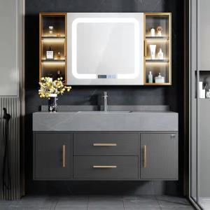 Quality Top Mounting Hardwood Bathroom Vanity unit 600mm With Mirror wholesale