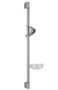 Quality stainless wall mount shower sliding bar set rainshower pipe chromed soap dish wholesale