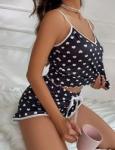 Spring Summer Sexy Bodysuit Lingerie Satin Ice Silk Strapped Printed Split
