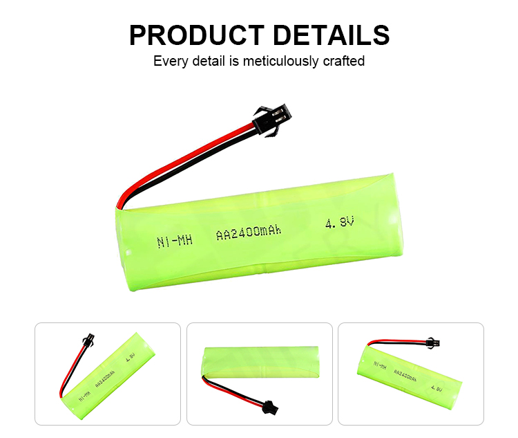 NIMH Nickel Metal Hydride Battery AA Size 4.8v Battery Pack 2400mah