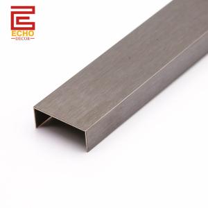Quality 20mm Brushed Black Metal Edge Tile Trim For Bathroom Ceramic Tile wholesale